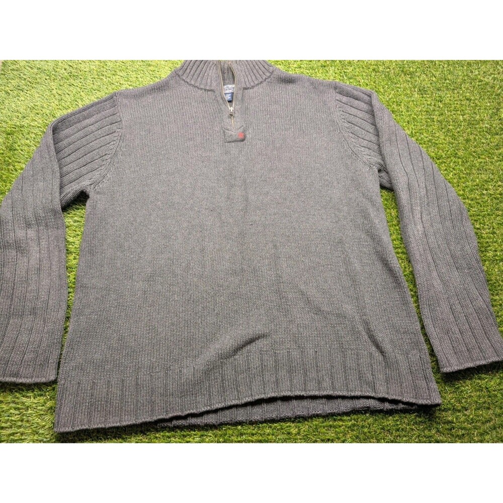 Vintage Ralph Lauren Polo Jeans Co Sweater Men's XXL Gray Pullover Quarter Zip